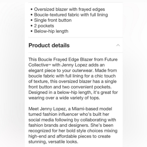 NWT Future Collective X Jenny K. Lopez Tweed Blazer Jacket in Ivory Size 3X ✨ - Picture 9 of 13